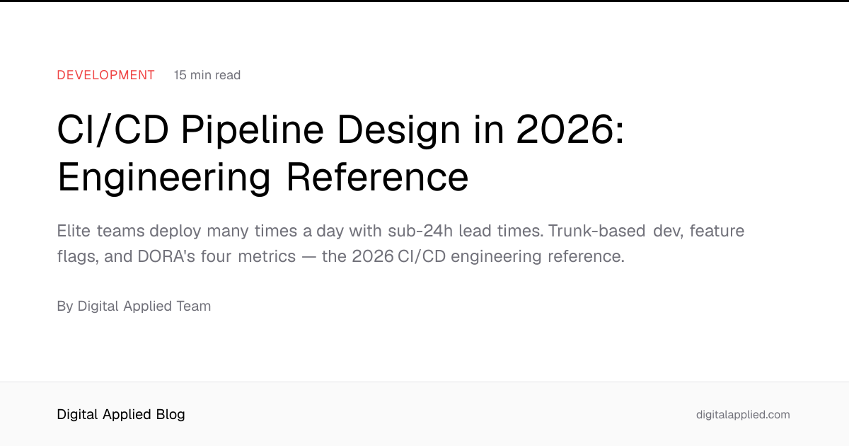 CI/CD Pipeline Design in 2026