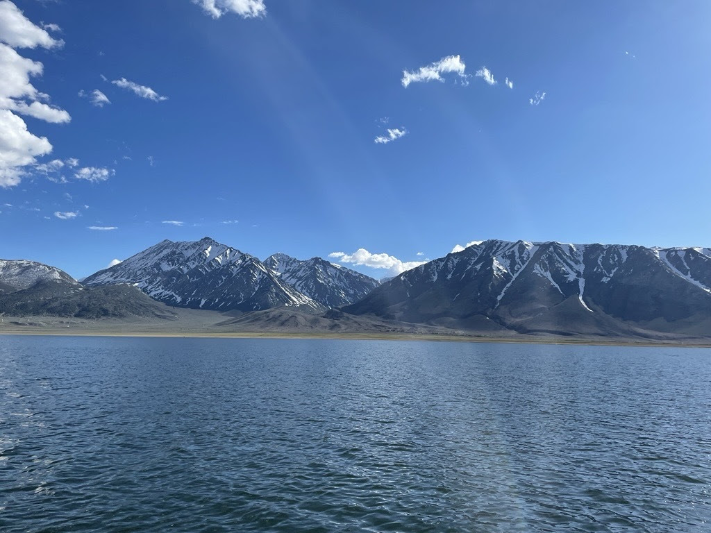 Trout fishing scene in the Eastern Sierra, California