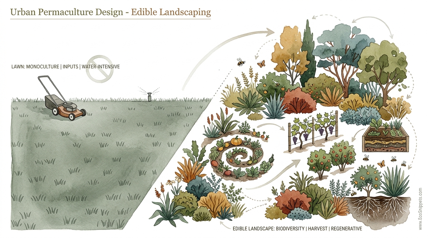 Urban permaculture transforms neighborhood verges into edible landscaping