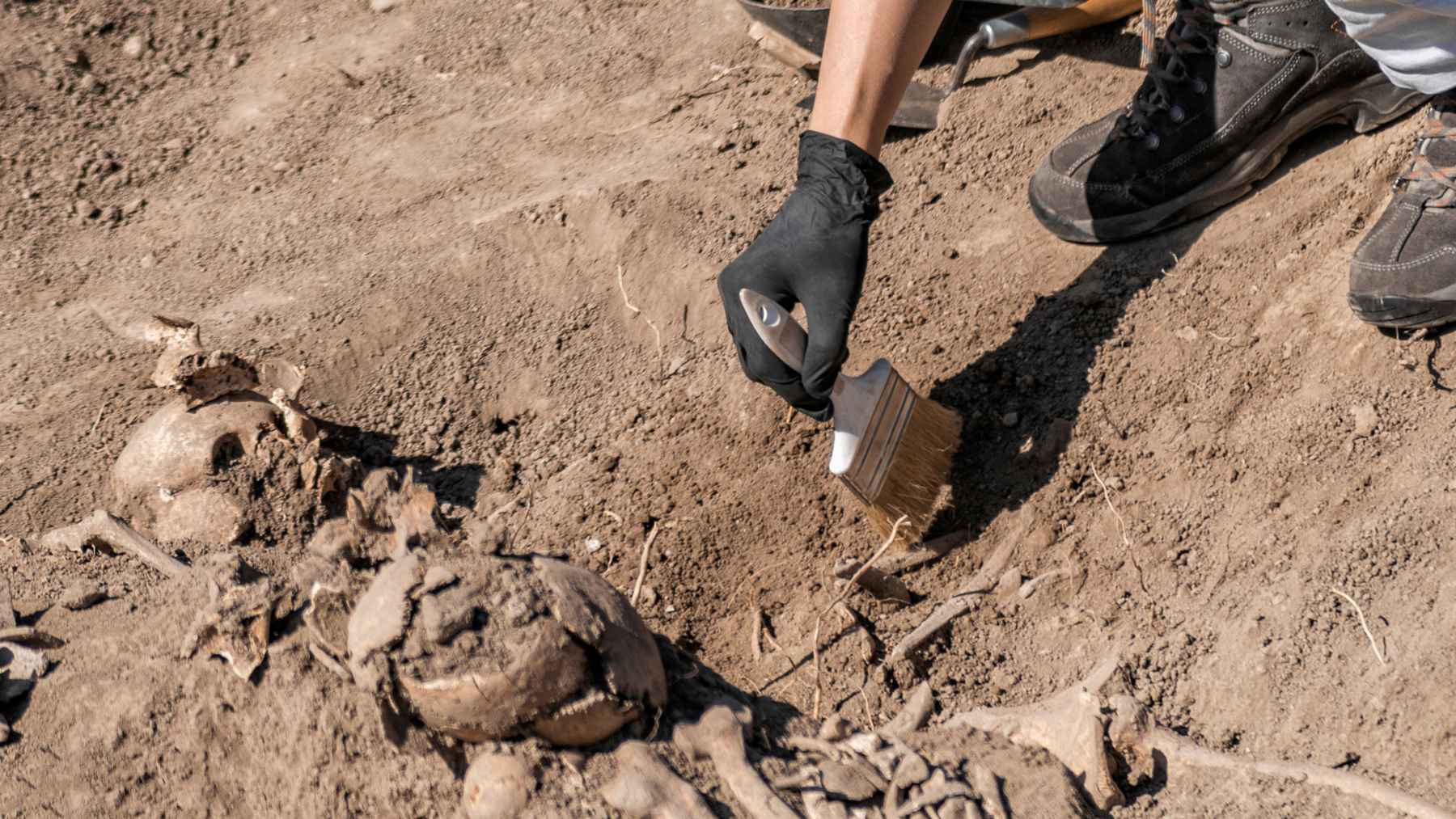Excavation of ancient cemetery uncovered beneath a former shopping center
