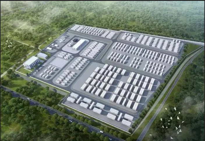 Battery storage facility with grid infrastructure