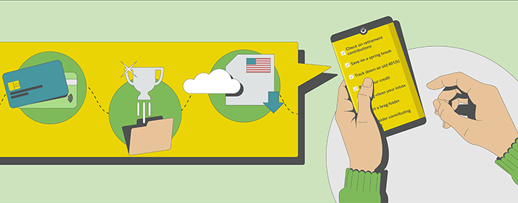Spring financial planning checklist illustration from Fidelity