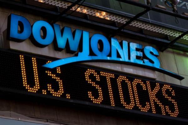 Dow Jones Industrial Average chart showing recent decline