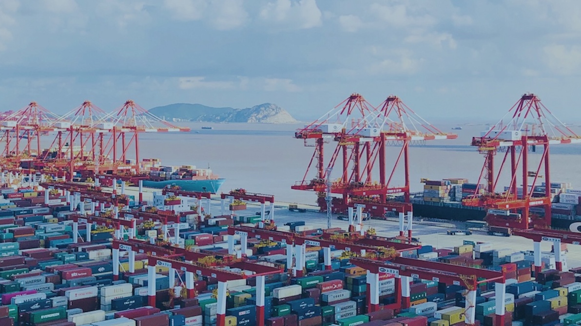 Port of Shanghai congestion illustrating recent on-time performance drops