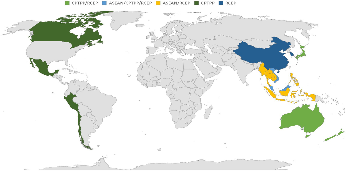 RCEP member states map
