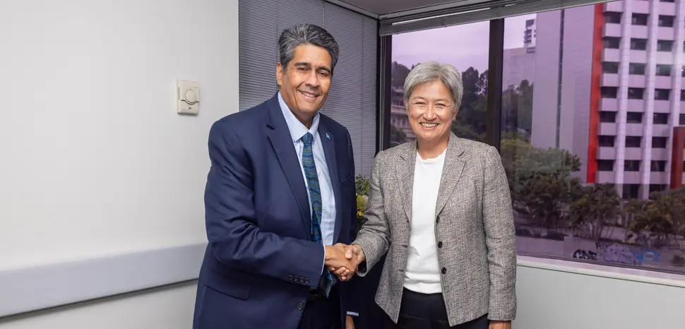 PIF forum coverage image featuring Palau leadership