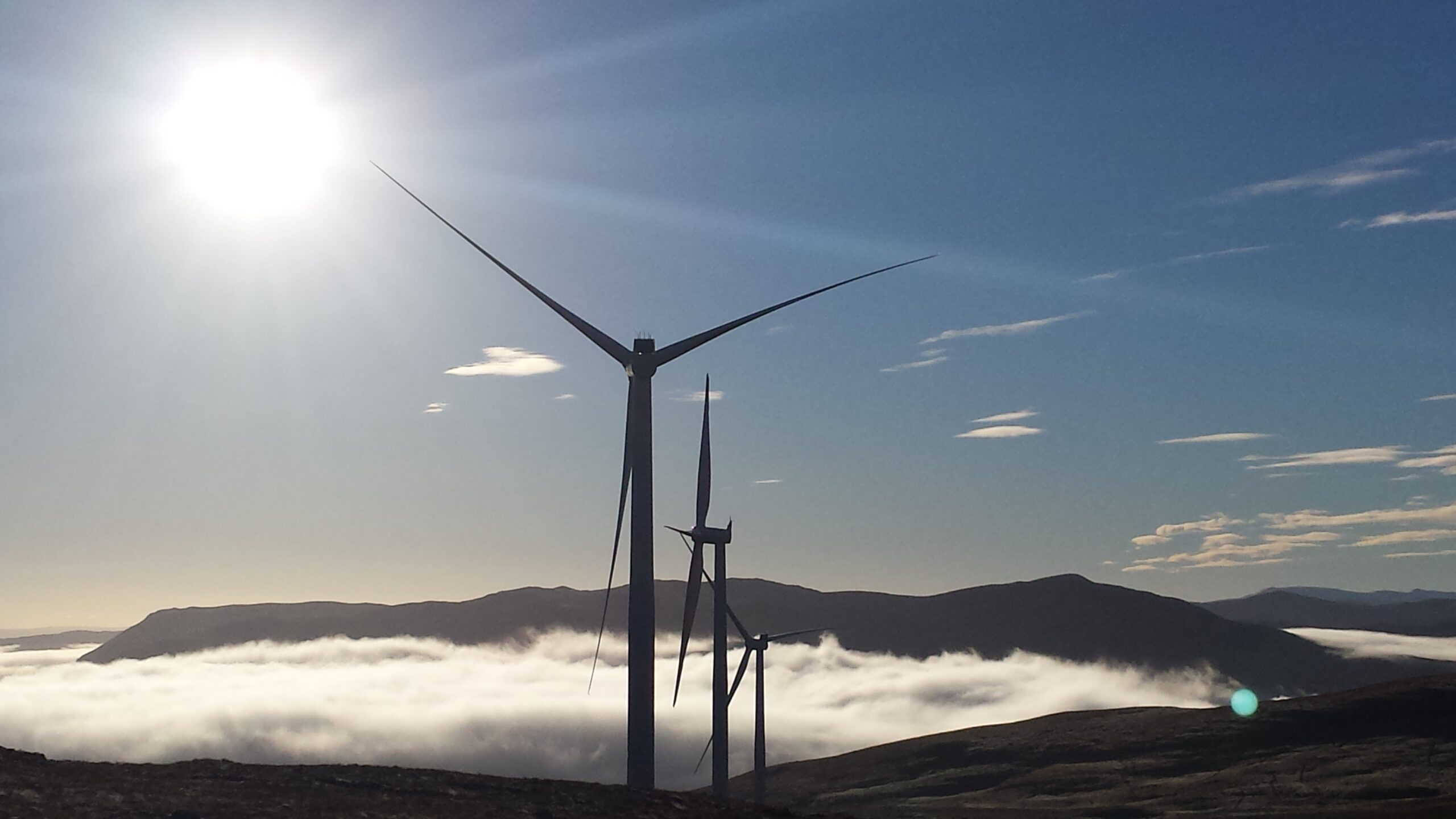 Modern wind turbines in a renewable energy landscape