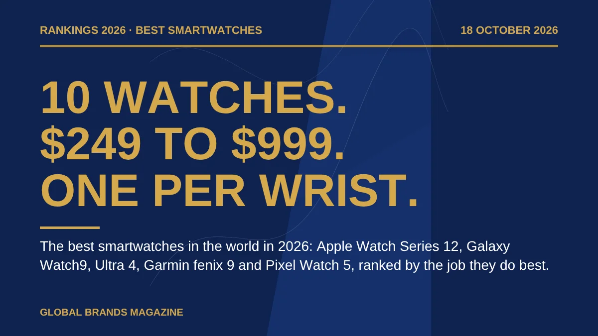 Collage of top smartwatches including Apple Watch and Samsung Galaxy Watch