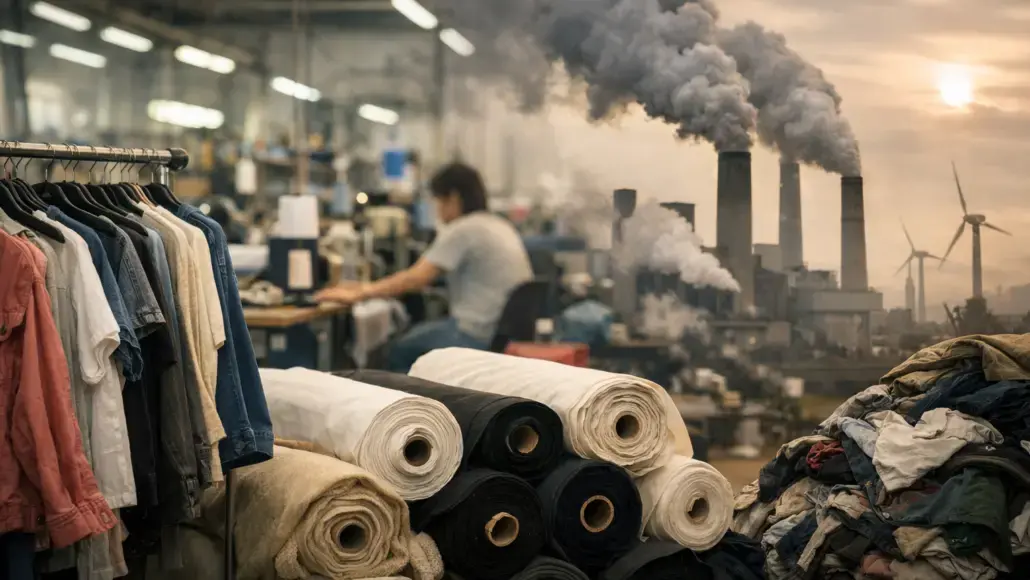 Chart showing rising fashion industry emissions