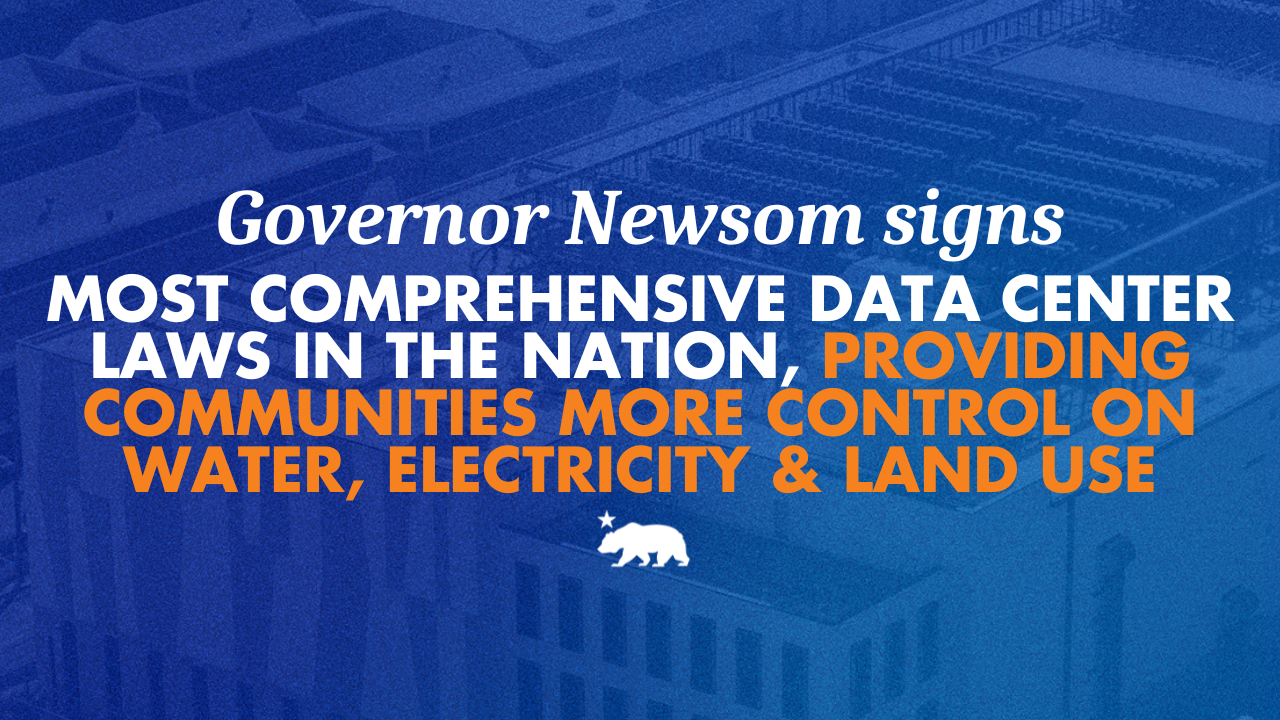 Governor Newsom signs data-center legislation graphic
