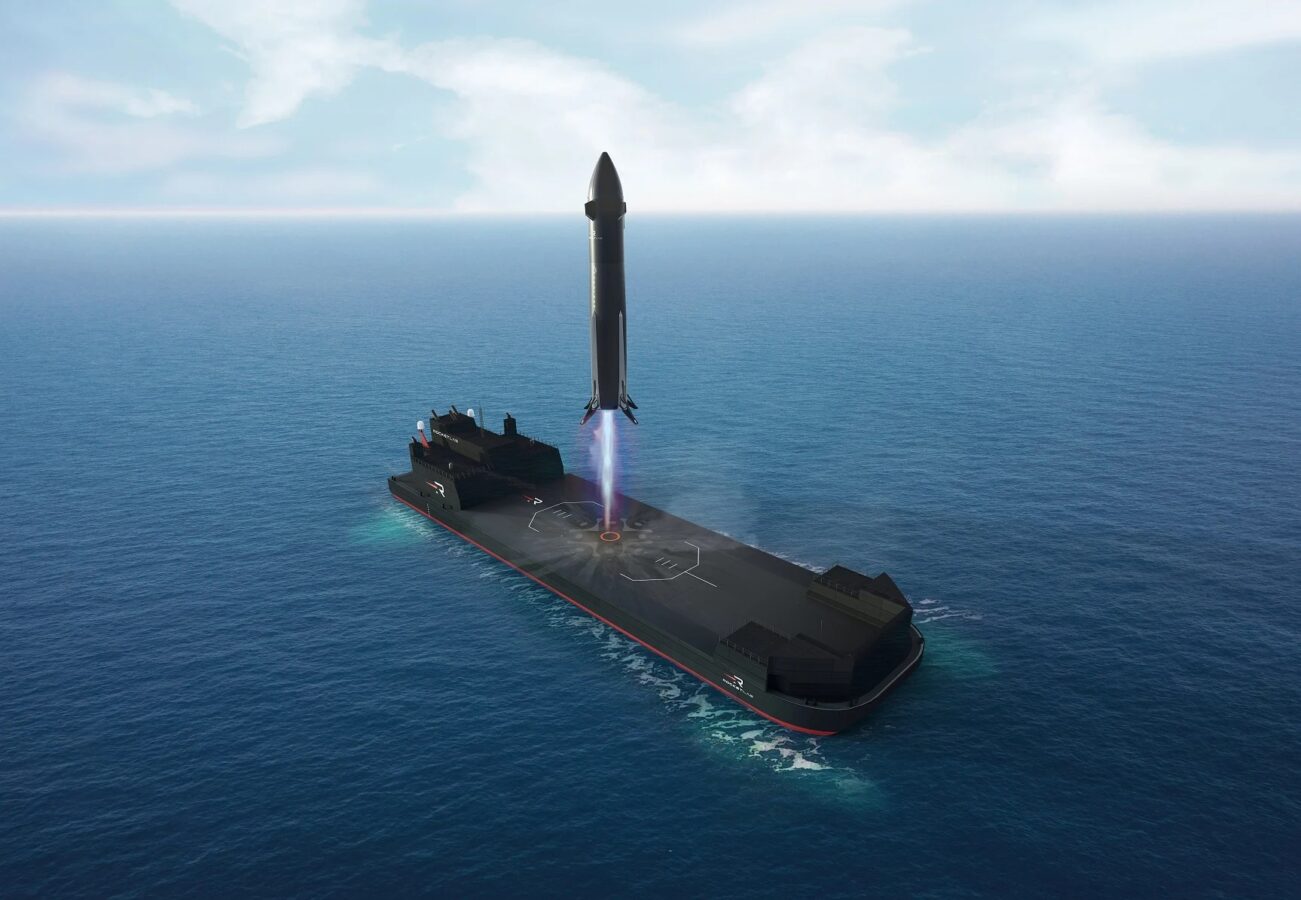 Rocket's first stage landing concept illustrating new access to space