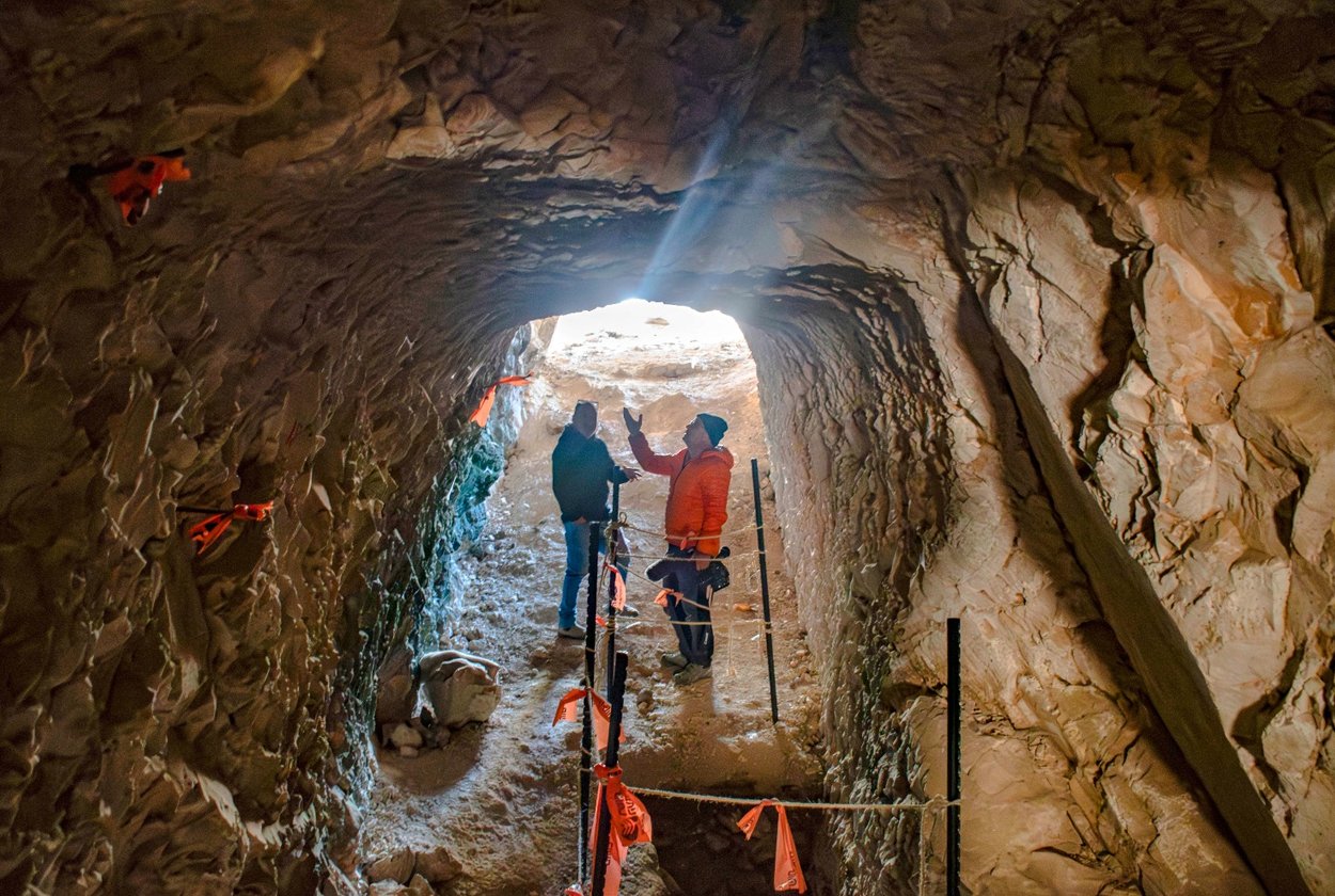 Interior view of the vast ancient tunnel uncovered near Kibbutz Ramat Rachel, Jerusalem