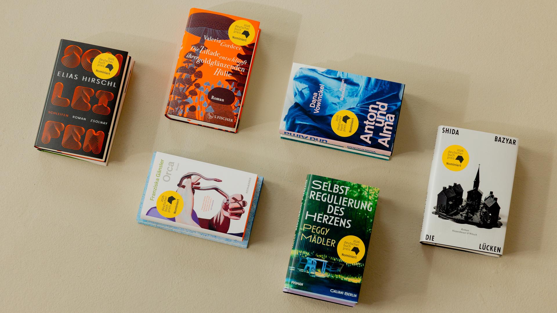 Shortlist announcement graphic for the German Book Prize 2026