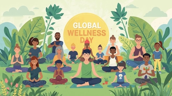 Young people engaging in mental wellness practices outdoors
