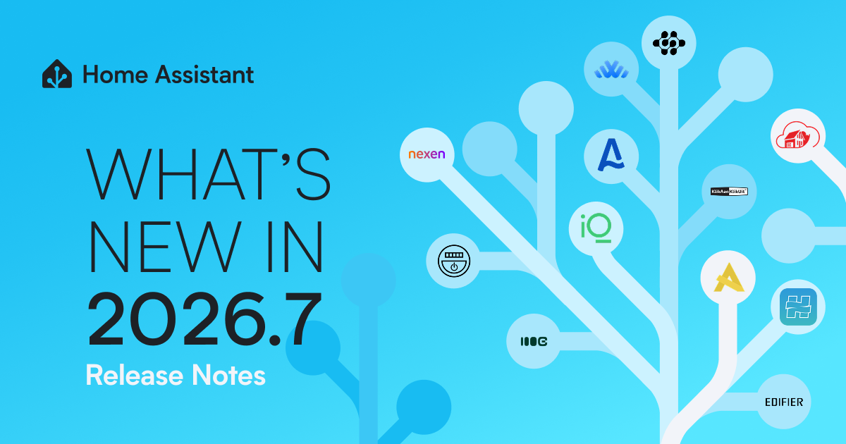 Home Assistant 2026.7 release banner showing new automation interface