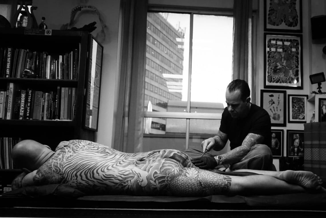 Portrait of Japanese tattoo artist Kian Forreal (Horisumi)
