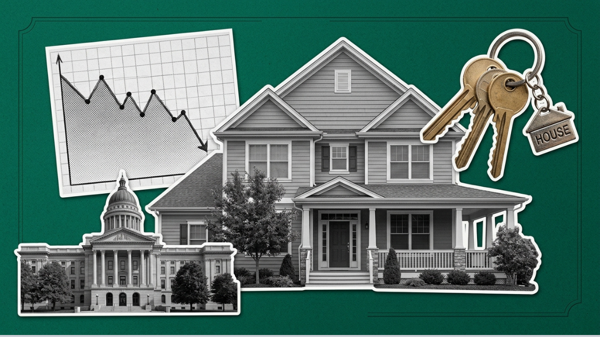 Chart showing declining existing home sales trends