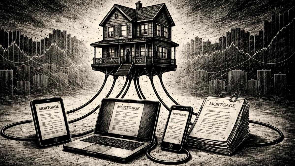 Diagram illustrating the interoperability tax in fragmented mortgage workflows