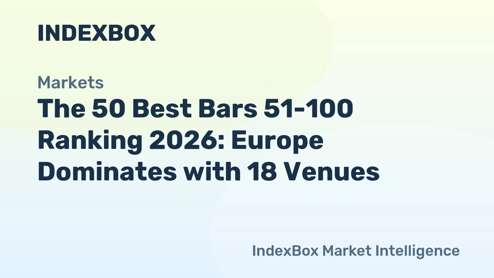 Coverage of the 50 Best Bars 51–100 ranking
