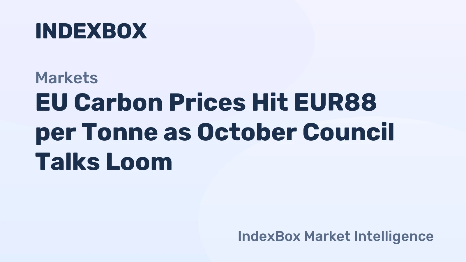 EU carbon prices chart showing rise to EUR 88