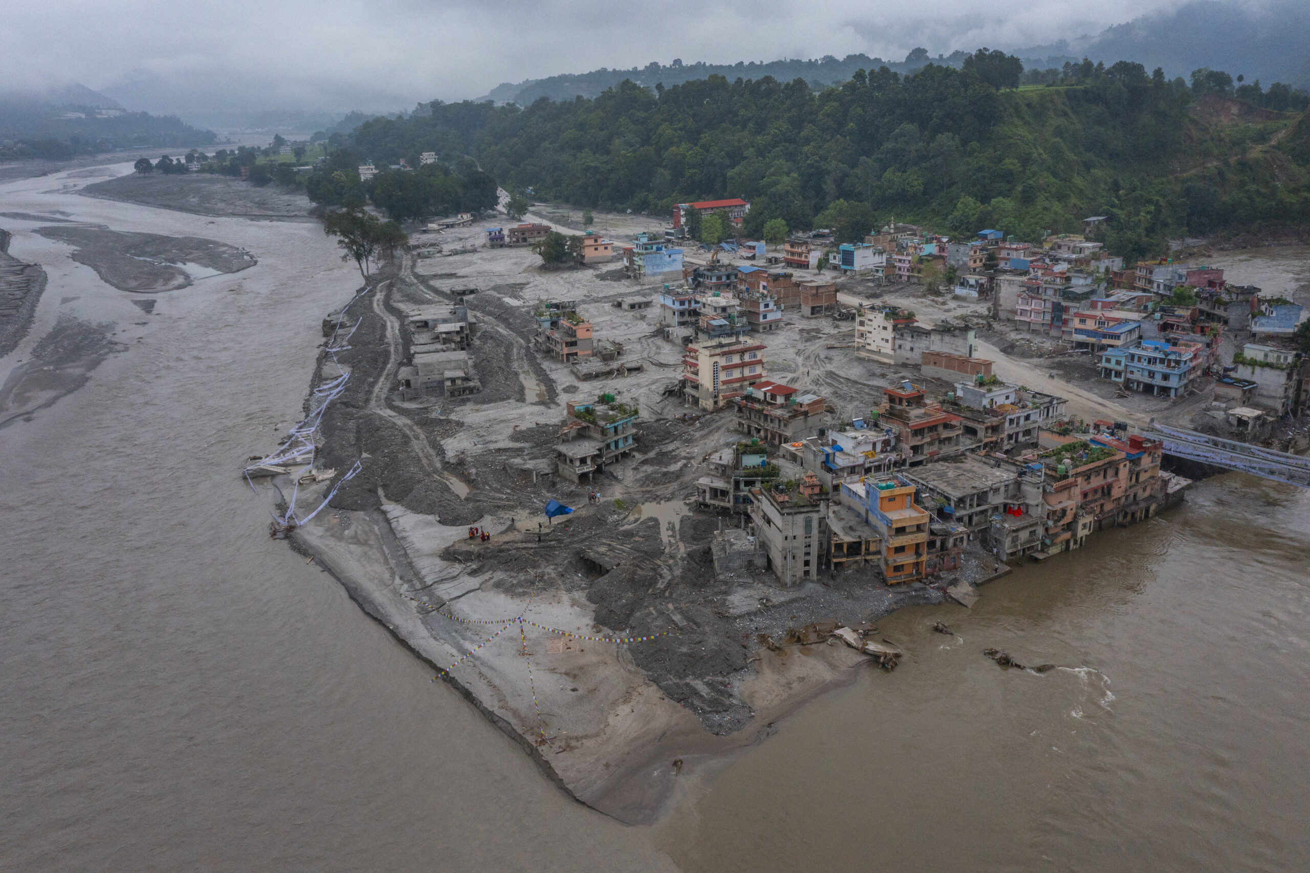 Destruction after flash floods in Nepal