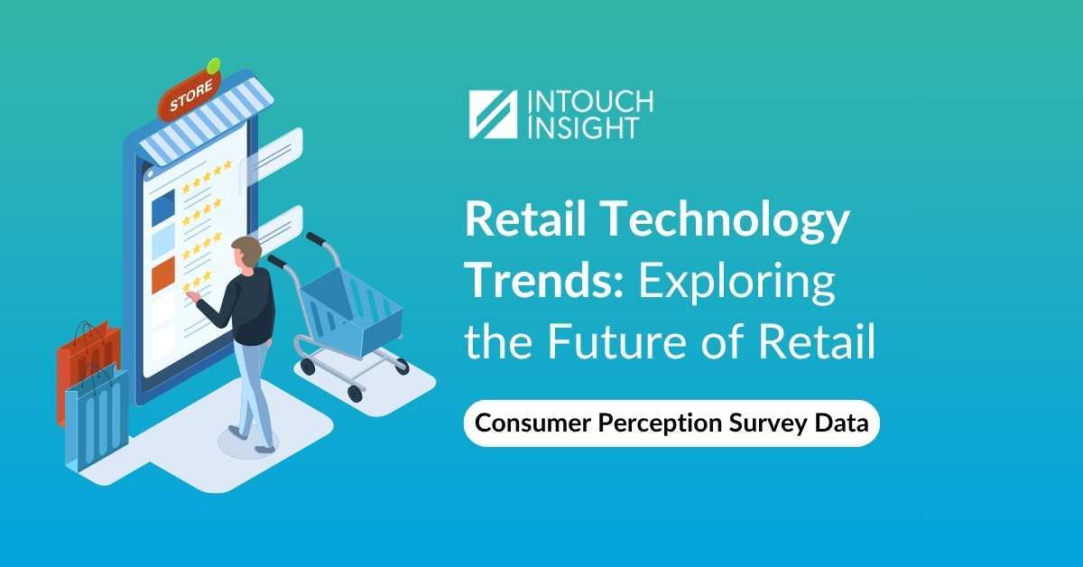 Retail technology trends visualization showing AI and self-checkout innovations