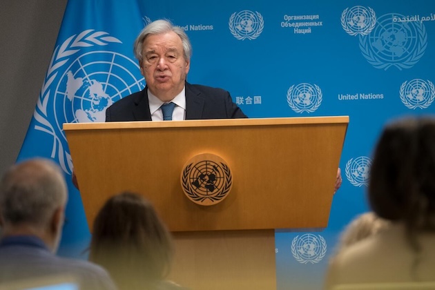UN Secretary-General Antonio Guterres at AI panel launch