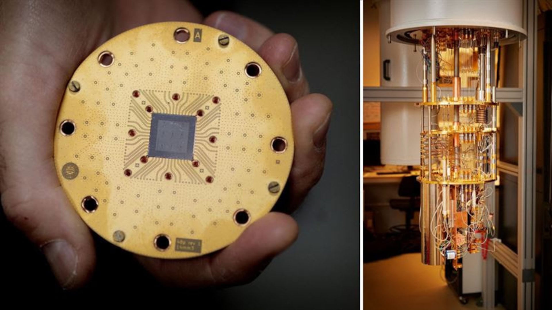 Illustration of quantum computer hardware
