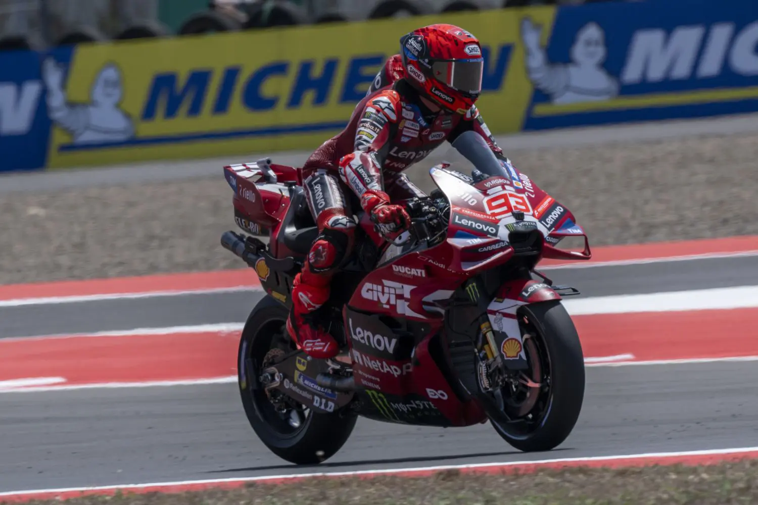 Marc Marquez on his Ducati during the Indonesian Grand Prix
