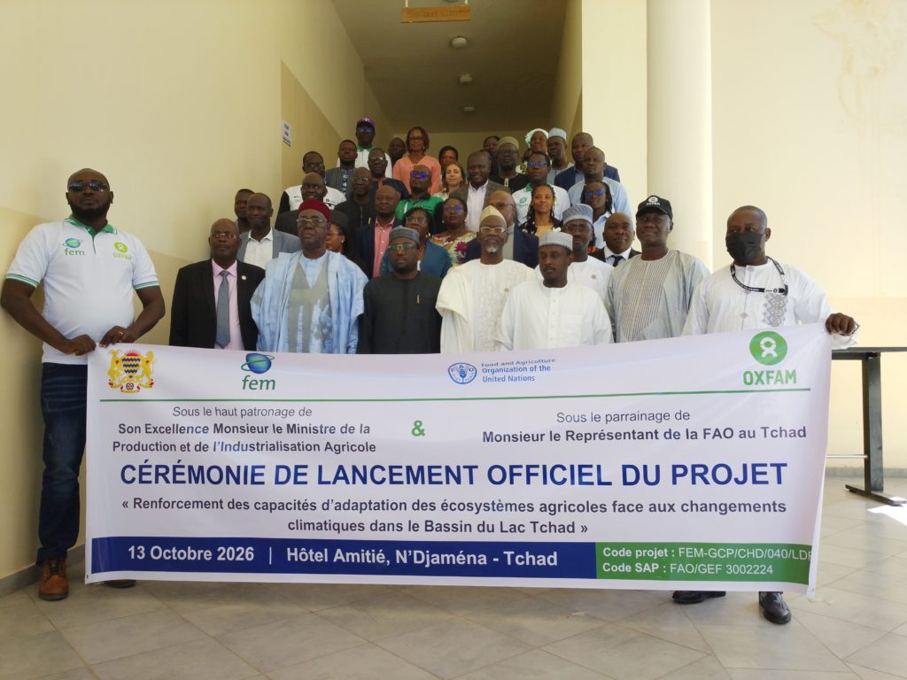 Chad government officials at the launch of the agricultural adaptation project