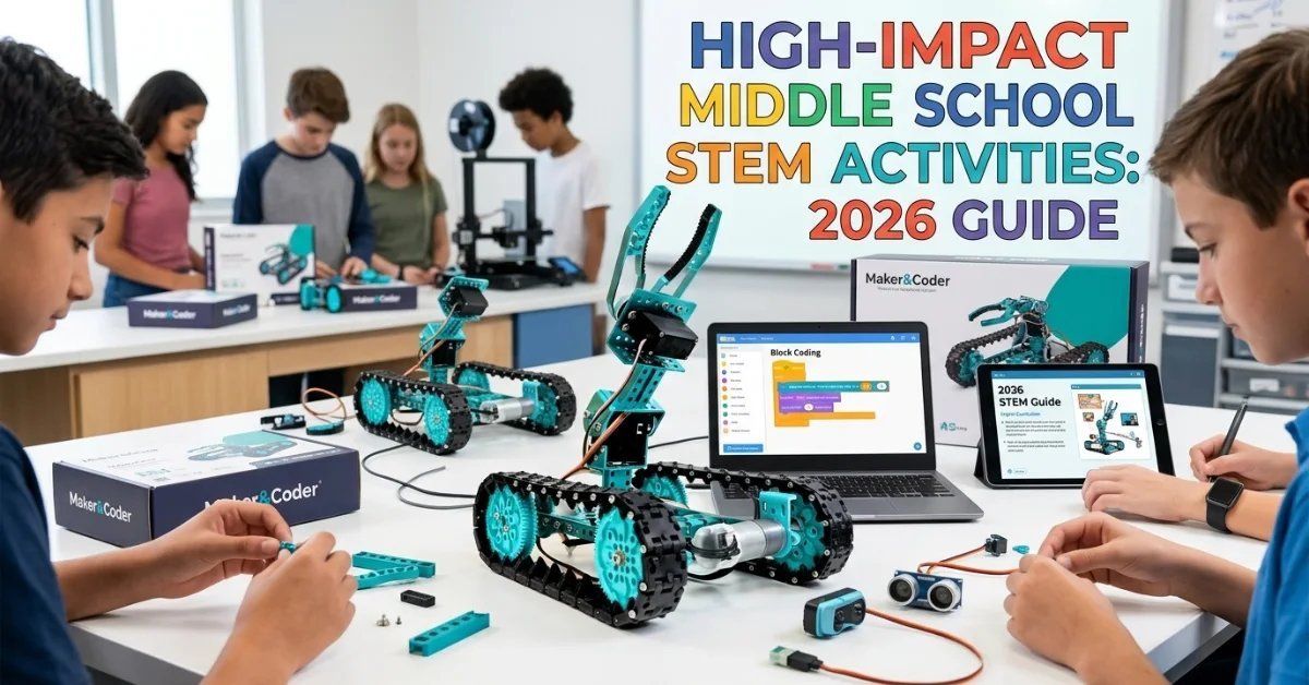 Hands-on middle school STEM activities from Maker & Coder