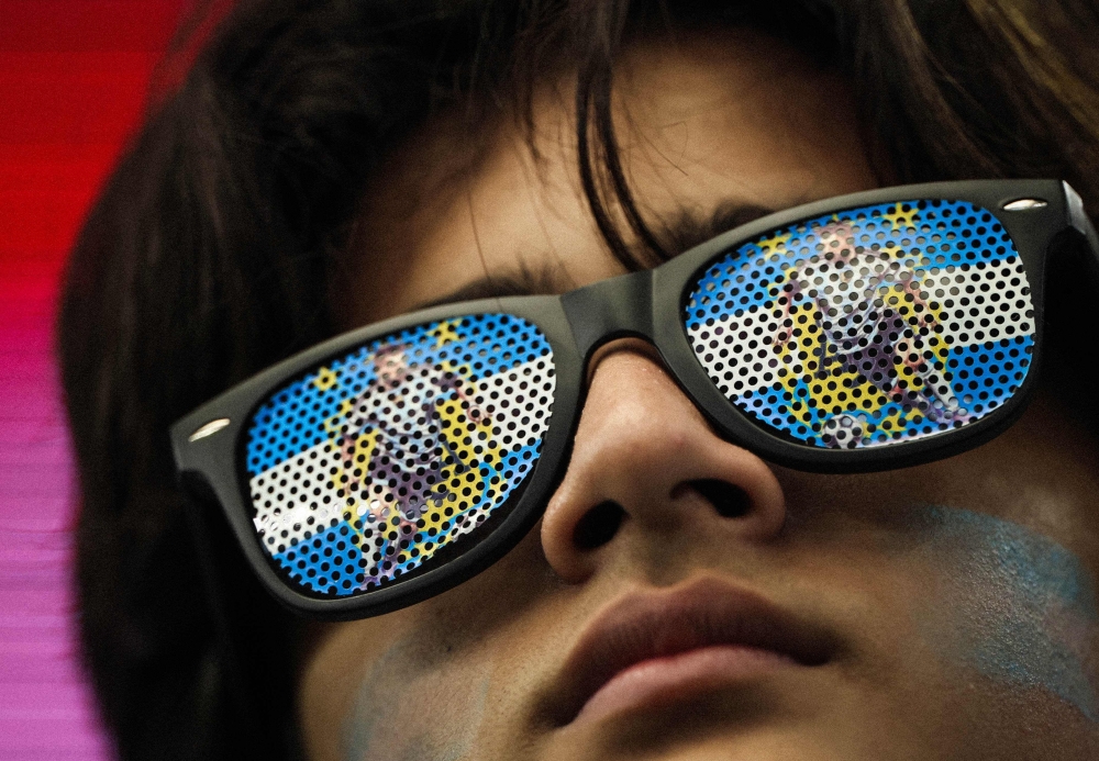Smart glasses worn in a public setting