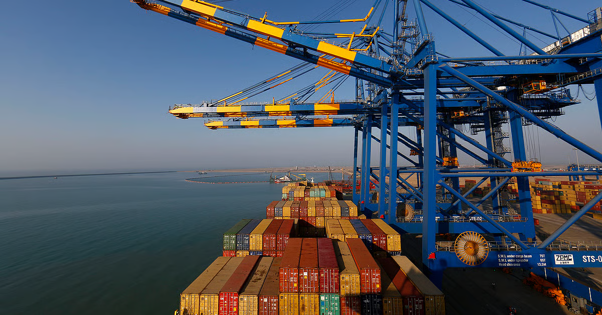 MSC container vessel at port representing the container rate surge