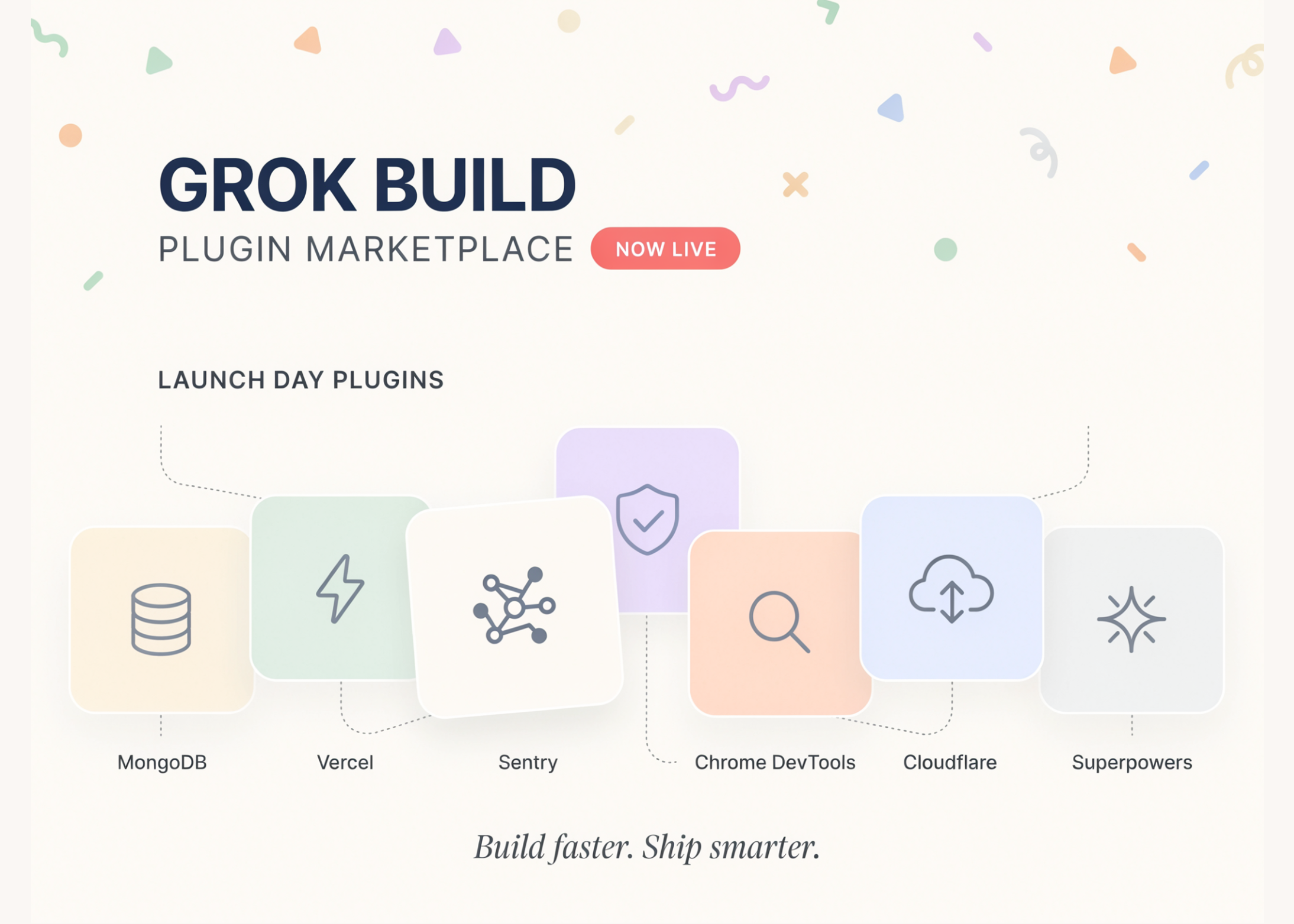 Grok Build Plugin Marketplace interface showing available integrations
