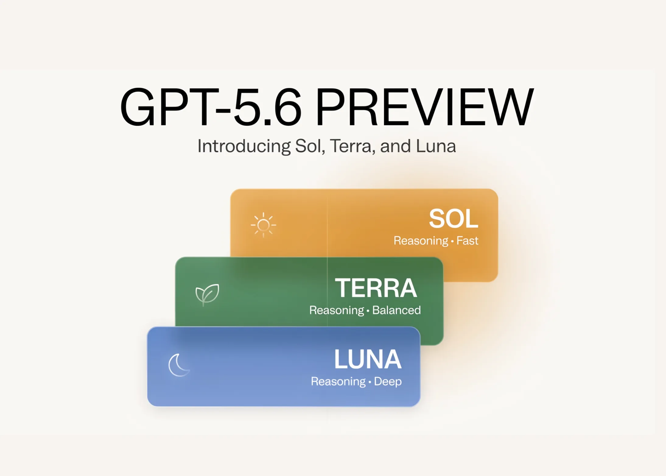 OpenAI GPT-5.6 announcement screenshot showing model tiers