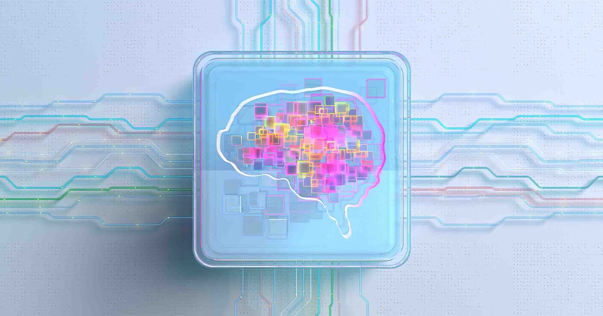 Illustration of electric brain on chip