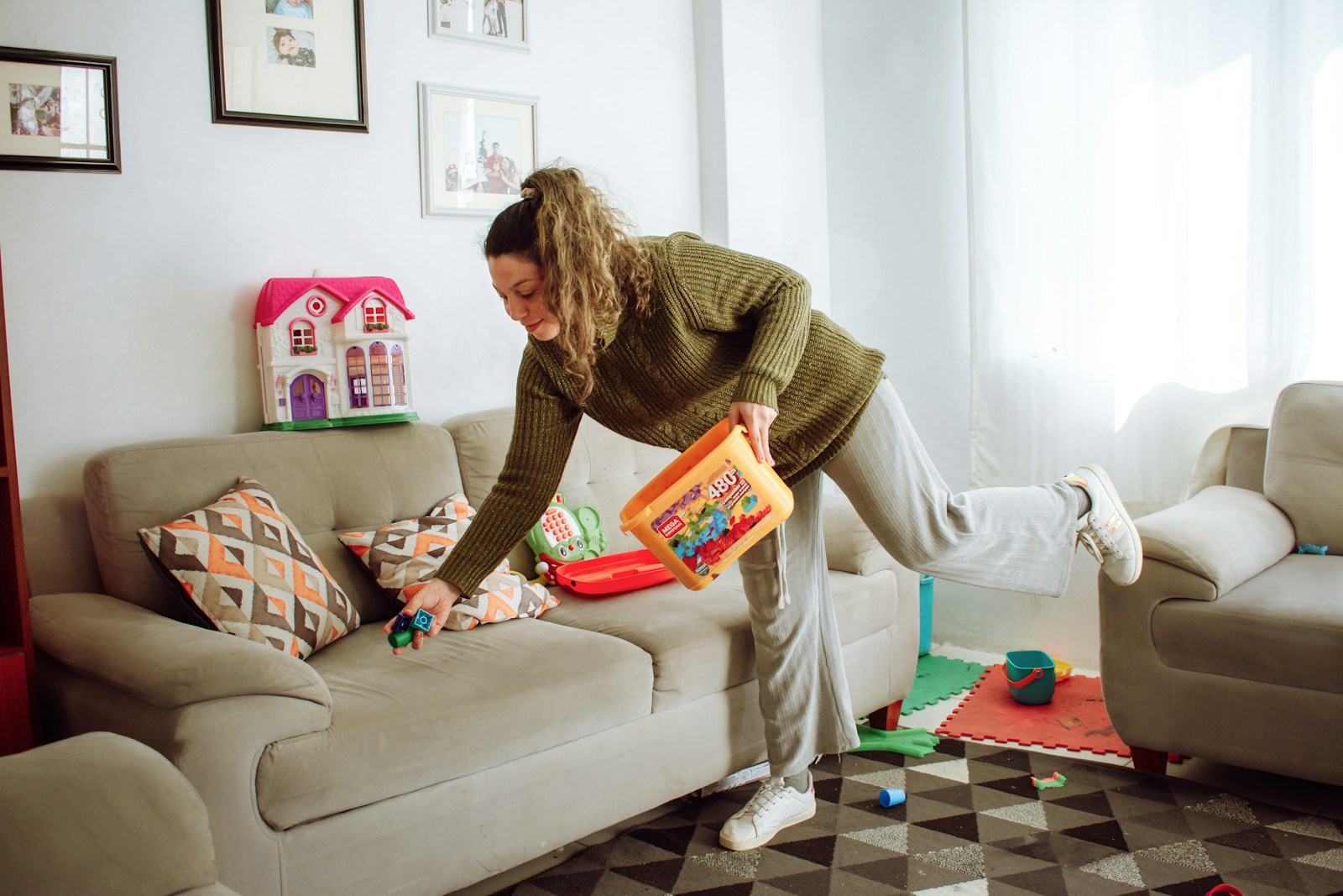 Family engaging in underconsumption parenting