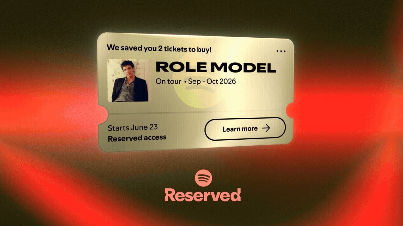 Spotify Reserved ticketing feature interface
