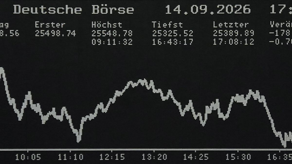 Traders on the floor of the Frankfurt Stock Exchange