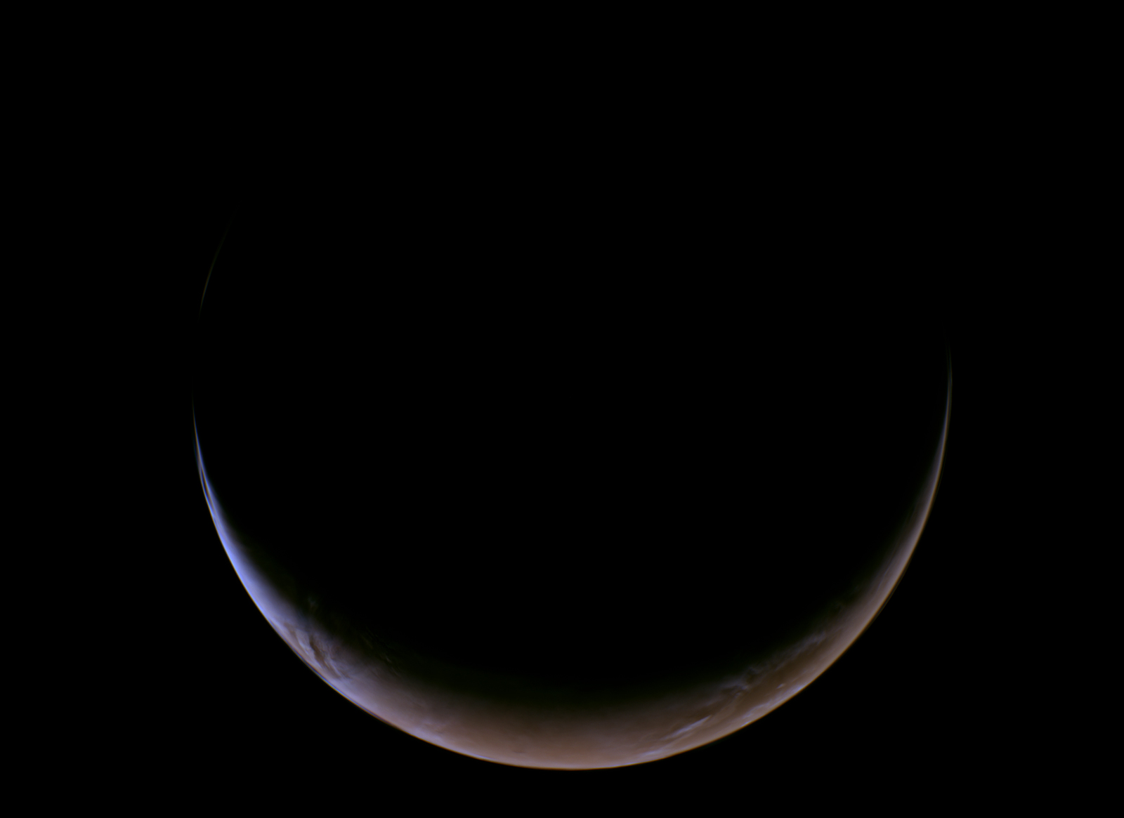 Mars crescent captured by Psyche during its high-speed flyby on May 15
