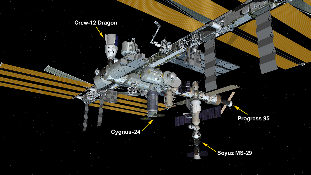 Progress spacecraft departing ISS