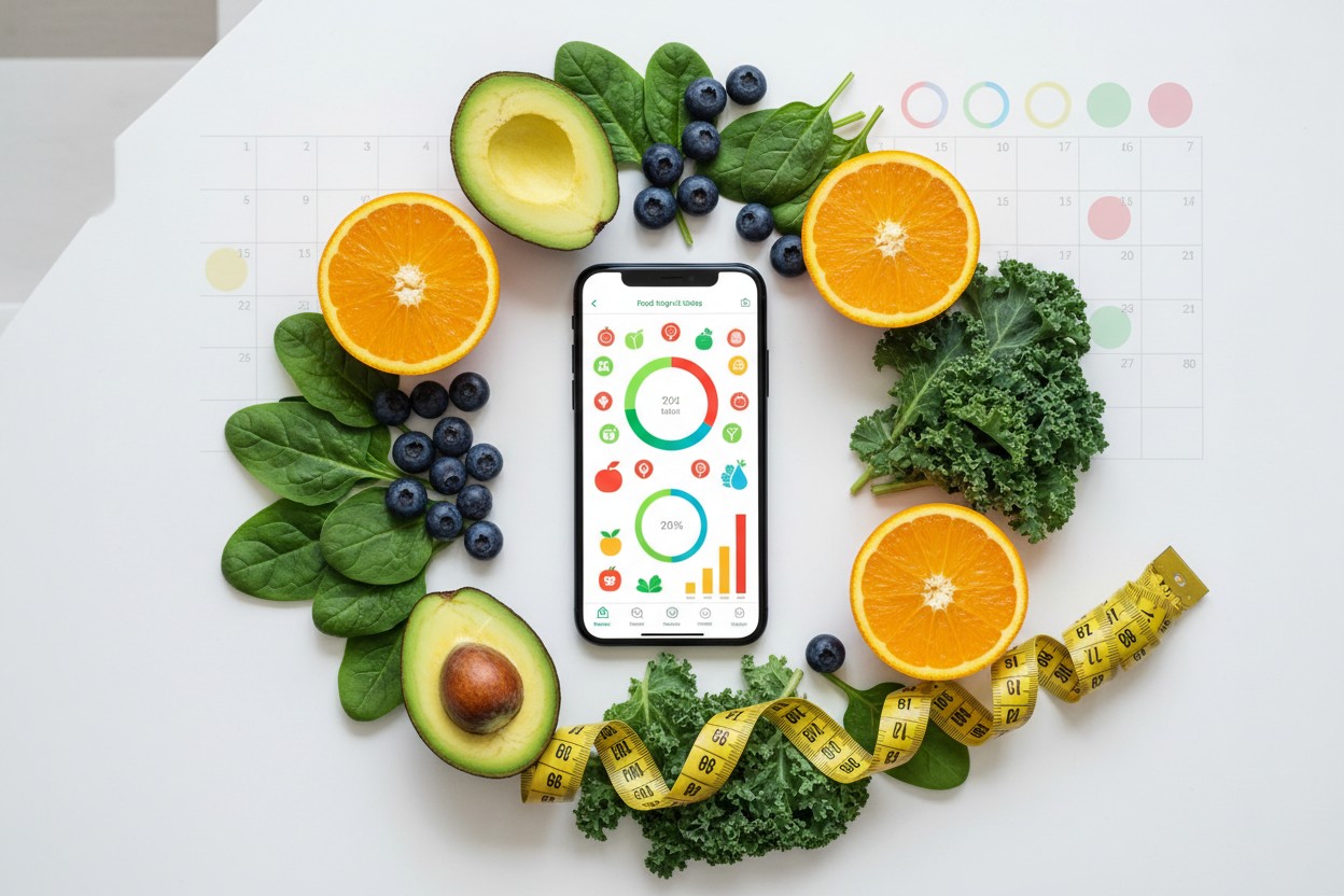 Food tracking app on smartphone