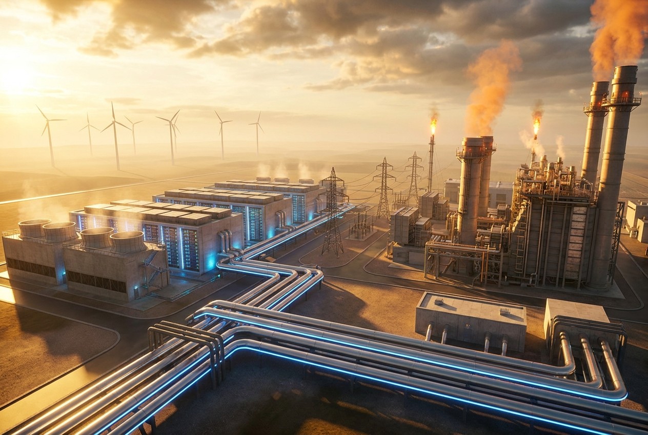 Analysis projecting a 44% rise in gas-fired capacity for AI data centers