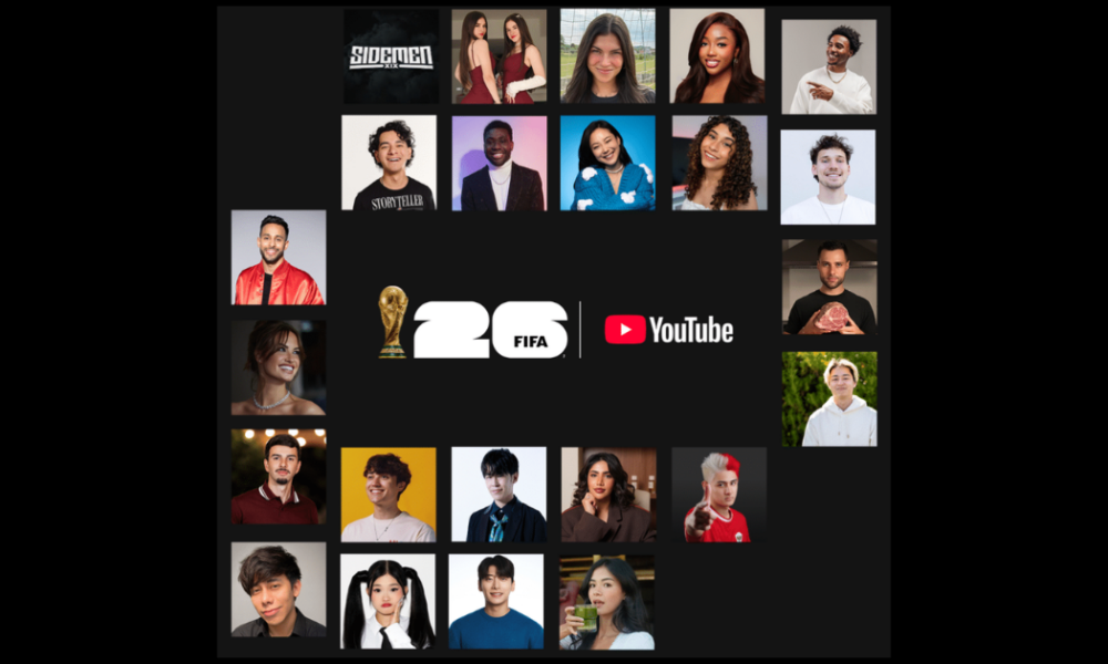 YouTube named 25 creators to cover the FIFA World Cup 2026, collectively reaching 350+ million subscribers