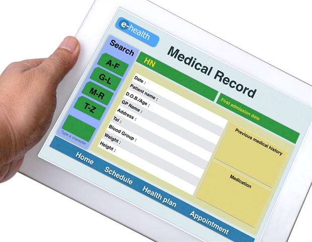 Illustration of electronic health records interface