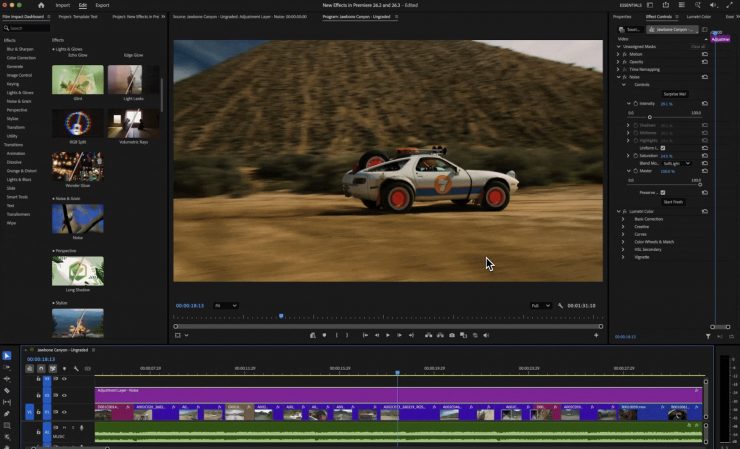 Editing tool interface reflecting the latest Adobe updates