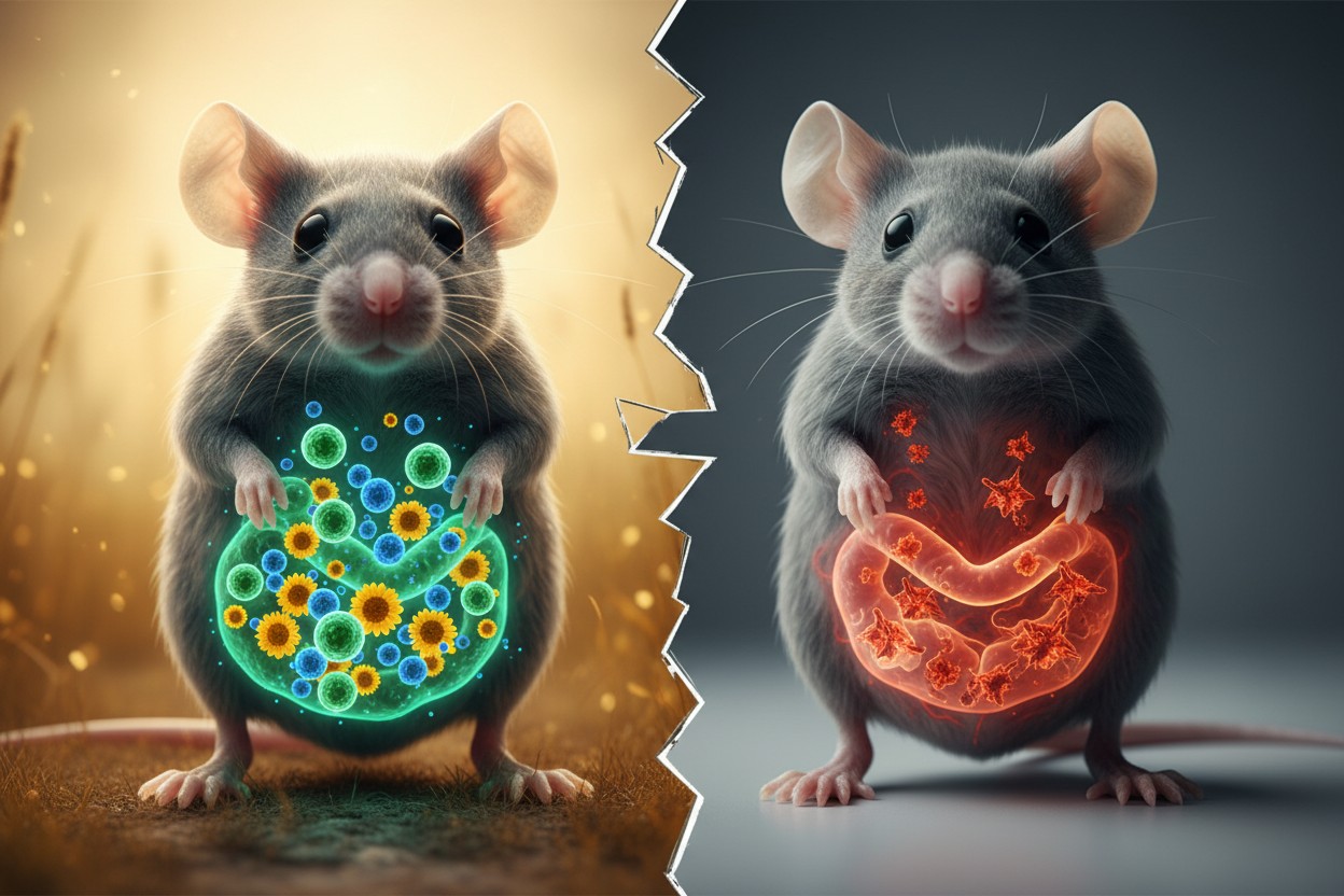 Sugar-free diet and gut microbiome illustration