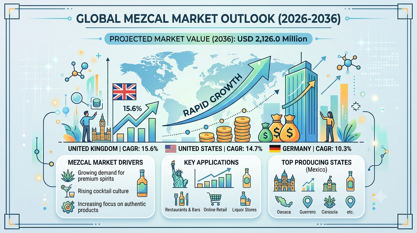 Graph showing mezcal market growth projections