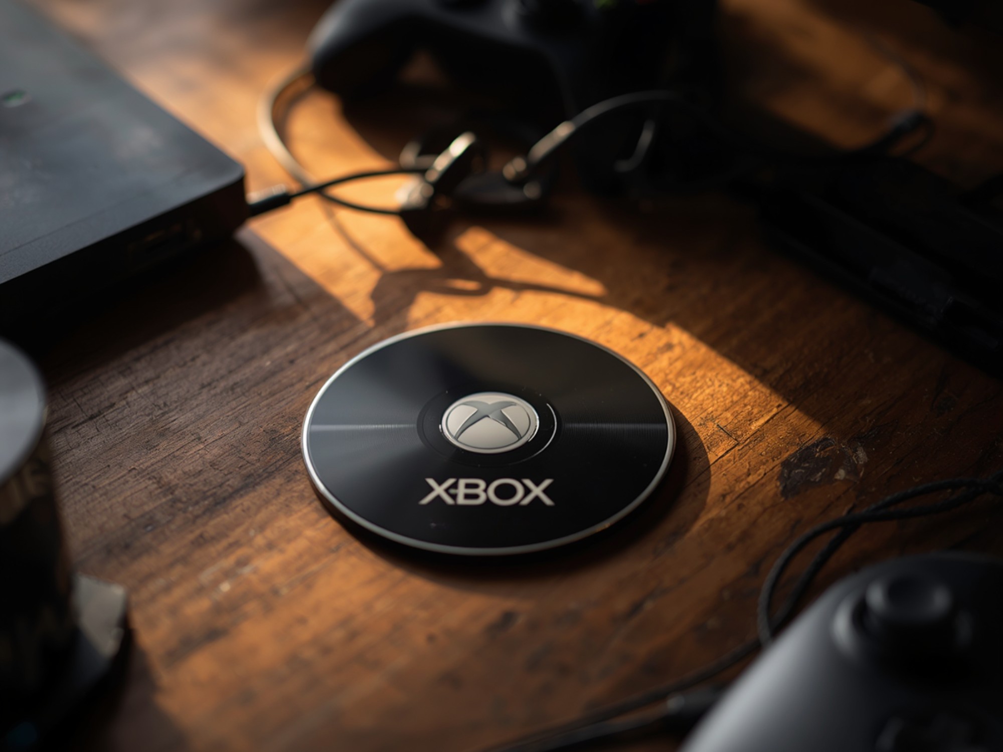 Xbox physical game discs displayed on a desktop