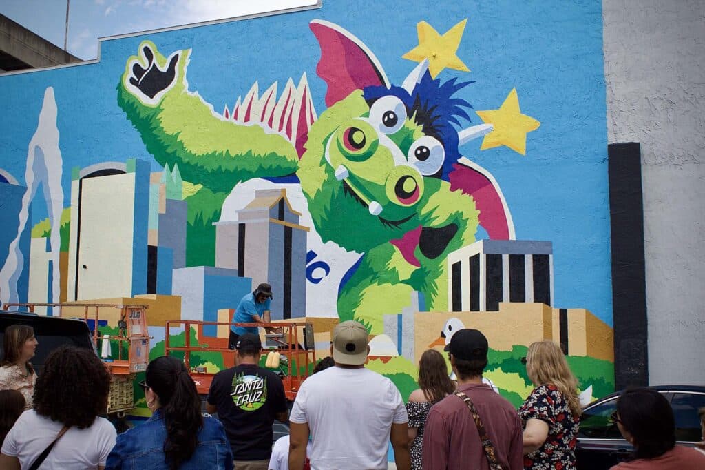 Orlando Mural Festival artist painting downtown
